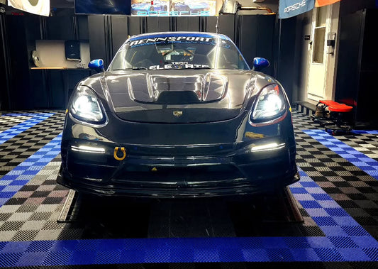 Porsche 718 Cayman / Boxster / GTS 2017-ON with Aftermarket Parts - Front Bumper & Lip Pre-preg Carbon Fiber from TAKD Carbon