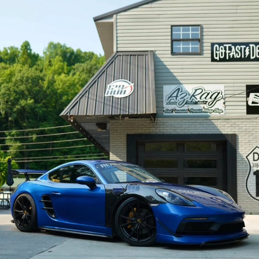 Porsche 718 Cayman / Boxster / GTS / GT4 / Spyder 2017 2018 2019 2020 2021 2022 2023 2024 with Aftermarket Parts - Pre-preg Carbon Fiber Front Fenders from TAKD Carbon