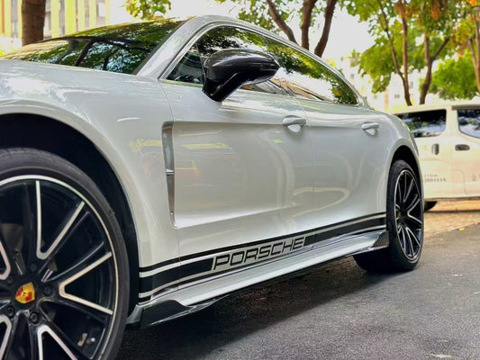 Porsche Panamera 4 & 4S & Turbo 971 (fits both pre-facelift & facelift) 2017-ON with Aftermarket Parts - Side Skirts Pre-preg Carbon Fiber from TAKD Carbon
