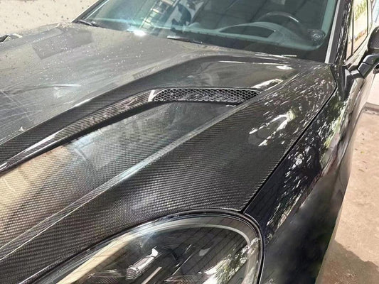 Porsche Cayenne / GTS / Turbo 9Y0 9Y3 2018-ON with Aftermarket Parts - Hood Bonnet Double-sided Pre-preg Carbon Fiber from TAKD Carbon