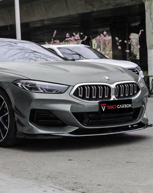 BMW 8 Series 840i (With M-Package Bumper) M850i G14 G15 G16 2018-ON with Aftermarket Parts - V2 Style Carbon Fiber Front Lip from TAKD Carbon
