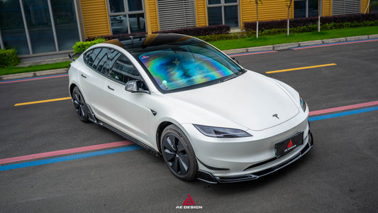 Tesla Model 3 Highland 2024-ON with Aftermarket Parts - Plustic Front Lip ABS from ArmorExtend