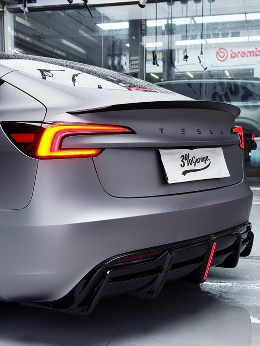 Tesla Model 3 Highland 2024-ON with Aftermarket Parts - Plustic Rear Diffuser ABS from ArmorExtend