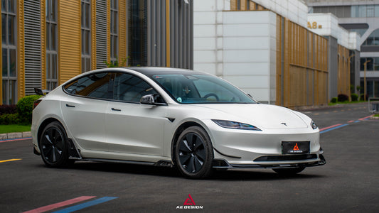 Tesla Model 3 Highland 2024-ON with Aftermarket Parts - Plustic Front Lip ABS from ArmorExtend