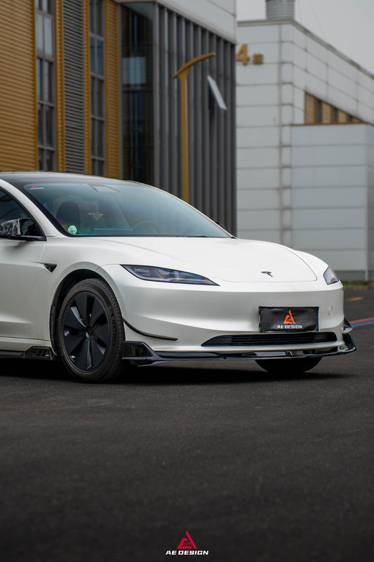 Tesla Model 3 Highland 2024-ON with Aftermarket Parts - Plustic Front Lip ABS from ArmorExtend
