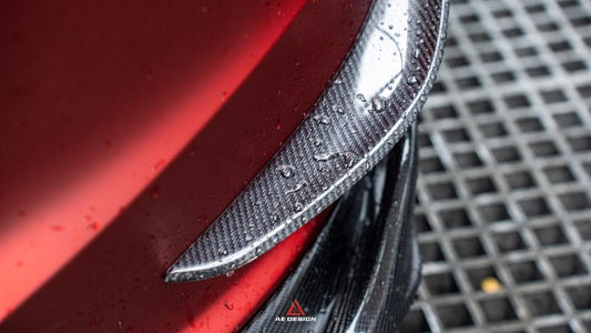 Tesla Model 3 Highland 2024-ON with Aftermarket Parts - AE Style Front Canards Carbon Fiber from ArmorExtend