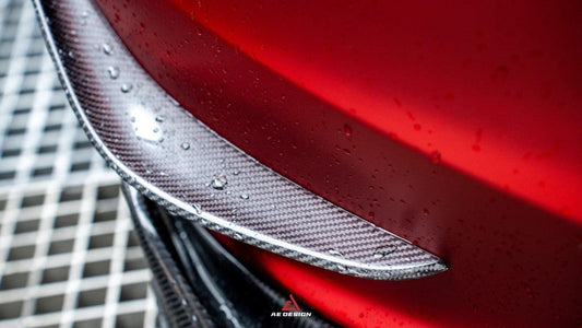 Tesla Model 3 Highland 2024-ON with Aftermarket Parts - AE Style Front Canards Carbon Fiber from ArmorExtend