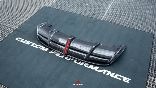 Tesla Model 3 Highland / Performance 2024-ON with Aftermarket Parts - AE Style Rear Diffuser & Canards Carbon Fiber from ArmorExtend