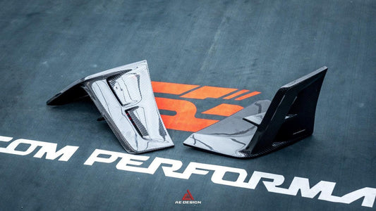 Tesla Model 3 Highland / Performance 2024-ON with Aftermarket Parts - AE Style Rear Diffuser & Canards Carbon Fiber from ArmorExtend