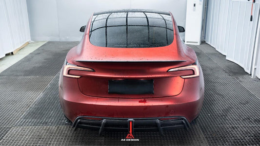 Tesla Model 3 Highland / Performance 2024-ON with Aftermarket Parts - AE Style Fiber Rear Wing Pre-preg Carbon from ArmorExtend