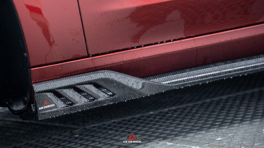 Tesla Model 3 Highland / Performance 2024-ON with Aftermarket Parts - AE Style Side Skirts & Canards Carbon Fiber from ArmorExtend