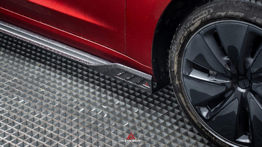 Tesla Model 3 Highland / Performance 2024-ON with Aftermarket Parts - AE Style Side Skirts & Canards Carbon Fiber from ArmorExtend