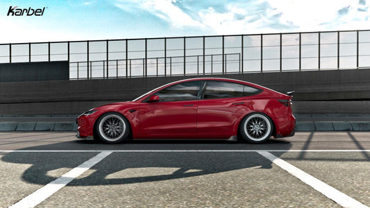 Tesla Model 3 Highland / Performance 2024-ON with Aftermarket Parts - Side Skirts Pre-preg Carbon Fiber from Karbel Carbon