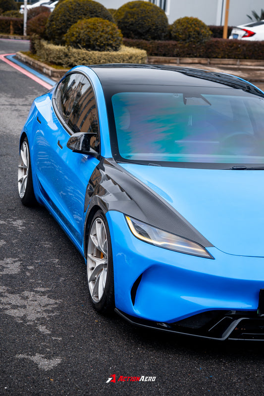 ArmorExtend Action Aero Series Front Fenders for Tesla Model 3 Highland / Performance 2024-ON Carbon Fiber