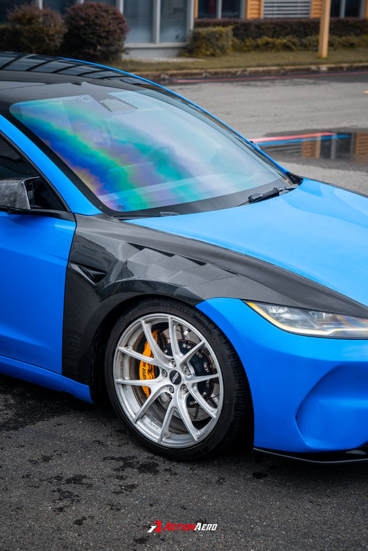 ArmorExtend Action Aero Series Front Fenders for Tesla Model 3 Highland / Performance 2024-ON Carbon Fiber