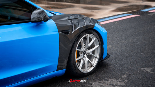 ArmorExtend Action Aero Series Front Fenders for Tesla Model 3 Highland / Performance 2024-ON Carbon Fiber