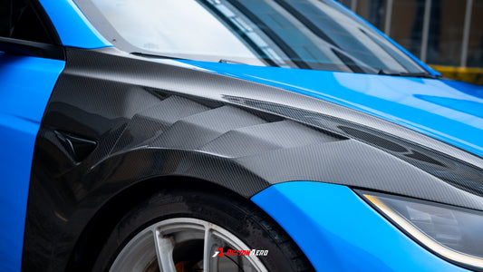 ArmorExtend Action Aero Series Front Fenders for Tesla Model 3 Highland / Performance 2024-ON Carbon Fiber