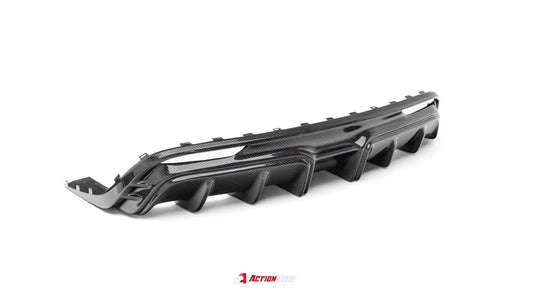 Tesla Model 3 Highland 2024-ON with Aftermarket Parts - Action Aero Series Rear Diffuser Dry Pre-preg Carbon Fiber / ABS from ArmorExtend