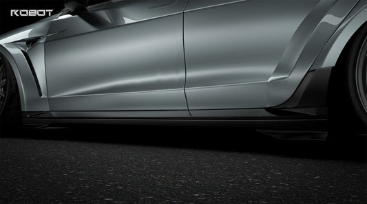 Tesla Model 3 Highland Performance 2024-ON with Robot Craftsman's Aftermarket Parts - Carbon Fiber & FRP Fenders Flares & Wheel Arches & Side Skirts & Front Corner Canards & Side Canards HACKER