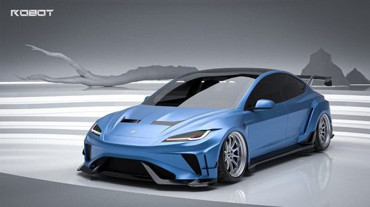 Tesla Model 3 Highland / Performance 2024-ON with Aftermarket Parts - Full Complete Kit Carbon Fiber / FRP from Robot Craftsman
