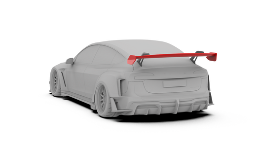 Tesla Model 3 Highland Performance 2024-ON with Robot Craftsman's Aftermarket Parts - Carbon Fiber & FRP GT Wing HACKER