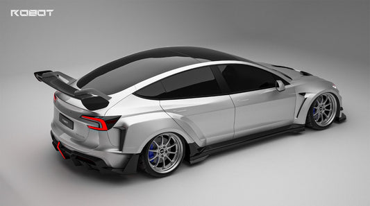 Tesla Model 3 Highland / Performance 2024-ON with Aftermarket Parts - Full Complete Kit Carbon Fiber / FRP from Robot Craftsman
