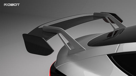 Tesla Model 3 Highland Performance 2024-ON with Robot Craftsman's Aftermarket Parts - Carbon Fiber & FRP GT Wing HACKER