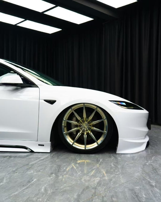 Tesla Model 3 Highland 2024 with Aftermarket Parts - Front Lip Splitter ABS & PP from Yofer USA