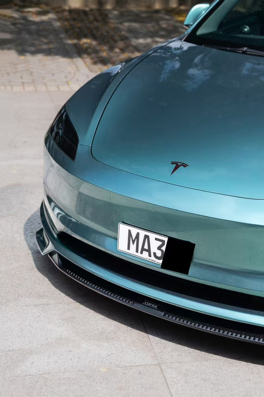 Tesla Model 3 Highland 2024 with Aftermarket Parts - Front Lip Splitter ABS & PP from Yofer USA