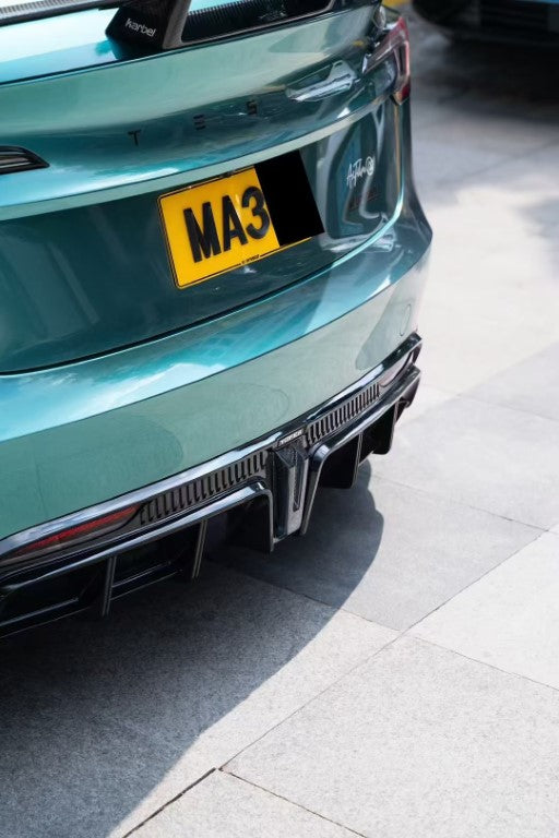 Tesla Model 3 Highland / Performance 2024 with Aftermarket Parts - V1 Sports Rear Diffuser & Canards PP from Yofer USA