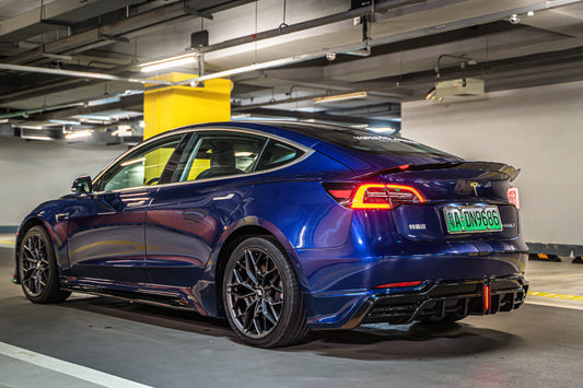 Tesla Model 3/Long Range/Performance 2017 2018 2019 2020 2021 2022 2023 with Aftermarket Parts - Full Body Kit PP Polypropylene from Yofer USA