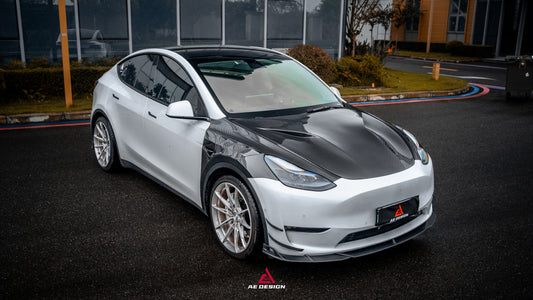 Tesla Model Y Performance AWD Long Range RWD Standard 2020 2021 2022 2023 2024 2025 with Aftermarket Parts - ART Front Fenders Carbon Fiber from ArmorExtend