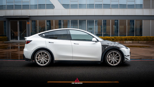 Tesla Model Y Performance AWD Long Range RWD Standard 2020 2021 2022 2023 2024 2025 with Aftermarket Parts - ART Front Fenders Carbon Fiber from ArmorExtend