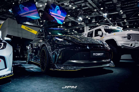 Tesla Model Y Performance AWD Long Range RWD Standard 2020 2021 2023 2024 with Aftermarket Parts - "STARSHIP" Upper Valences Carbon Fiber / FRP from Robot Craftsman