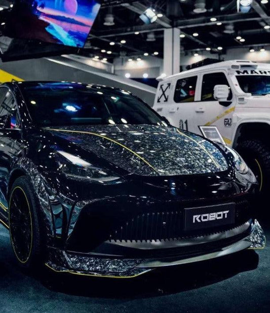 Tesla Model Y Performance AWD Long Range RWD Standard 2020 2021 2023 2024 with Aftermarket Parts - "STARSHIP" Upper Valences Carbon Fiber / FRP from Robot Craftsman