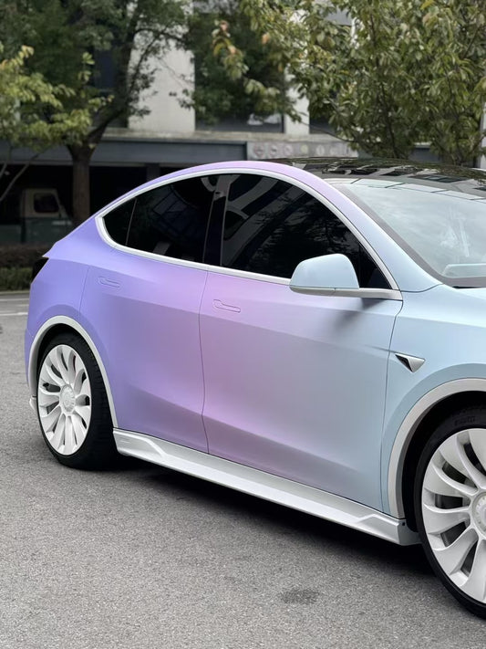 Tesla Model Y / Performance 2021-ON with Aftermarket Parts - Loong Flames Max Side Skirts PP from Yofer USA