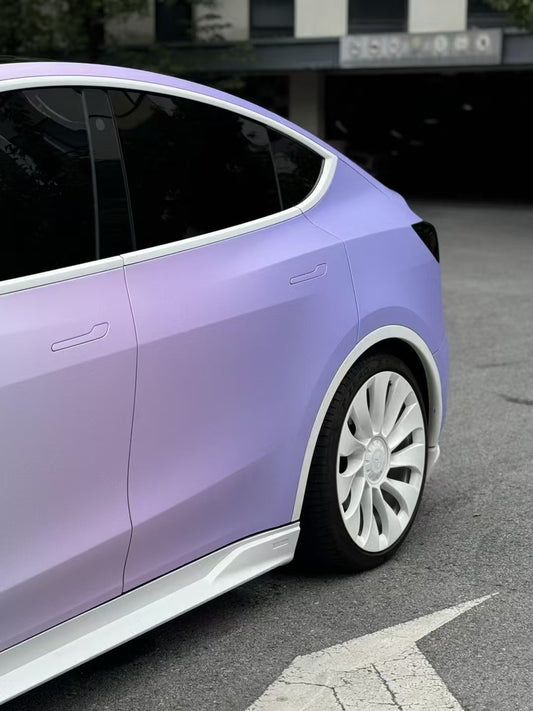 Tesla Model Y / Performance 2021-ON with Aftermarket Parts - Loong Flames Max Side Skirts PP from Yofer USA