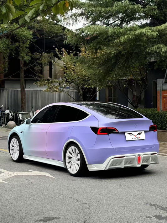 Tesla Model Y / Performance 2021-ON with Aftermarket Parts - Loong Flames Max Side Skirts PP from Yofer USA