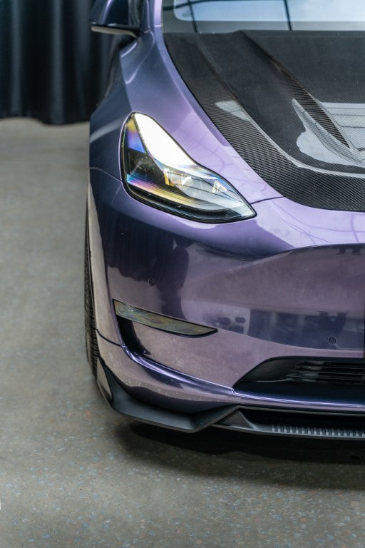 Tesla Model Y / Performance 2021 2022 2023 2024 with Aftermarket Parts - Loong Flames Pro Style Front Lip PP from Yofer USA