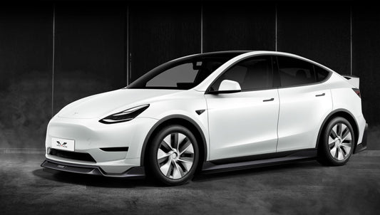 Tesla Model Y / Performance 2021 2022 2023 2024 with Aftermarket Parts - Loong Flames Pro Style Front Lip PP from Yofer USA
