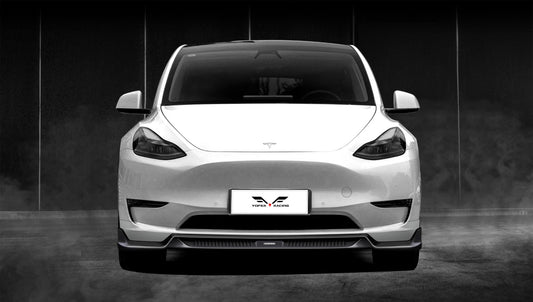 Tesla Model Y / Performance 2021 2022 2023 2024 with Aftermarket Parts - Loong Flames Pro Style Front Lip PP from Yofer USA