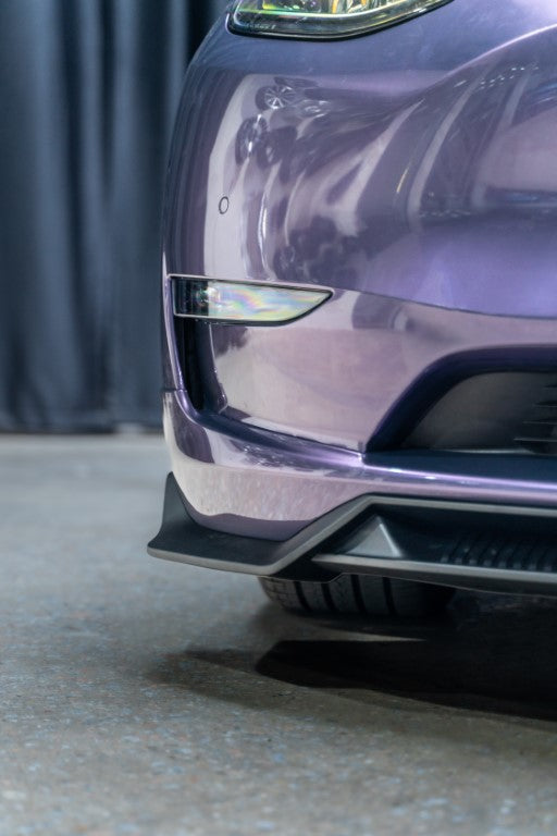 Tesla Model Y / Performance 2021 2022 2023 2024 with Aftermarket Parts - Loong Flames Pro Style Front Lip PP from Yofer USA