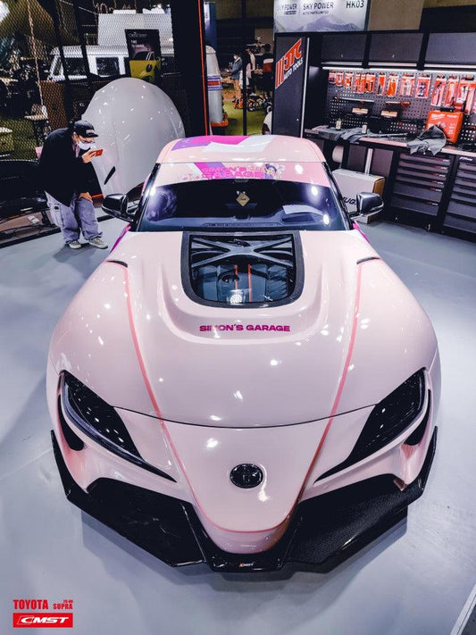 Toyota GR Supra A90 A91 2020-ON with Aftermarket Parts - FT1 Conversion Kit Hood Bonnet Carbon Fiber / FRP from CMST Tuning