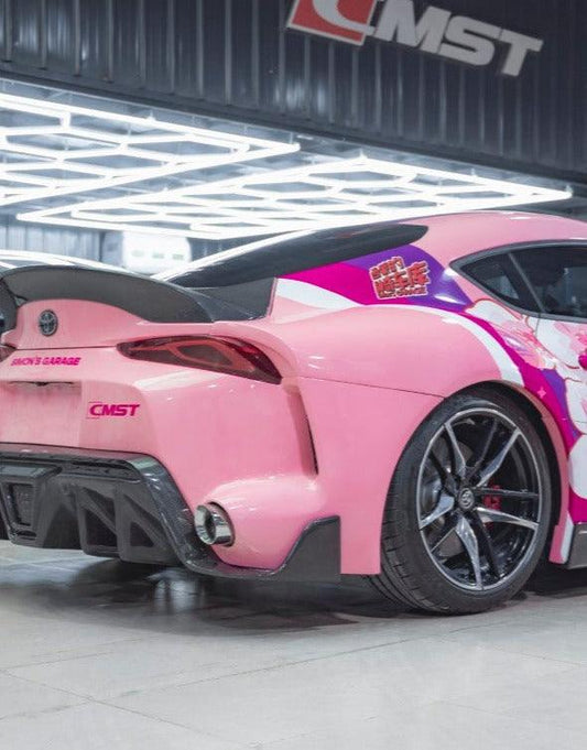Toyota GR Supra A90 A91 2020-ON with Aftermarket Parts - FT1 Conversion Kit Rear Fenders Carbon Fiber / FRP from CMST Tuning