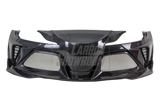 Toyota Supra MK5 A90 A91 3.0 2.0 2020 2021 2022 2023 2024 with Aftermarket Parts - Hyperion Widebody Front Bumper & Lip Carbon Fiber / FRP from Robot Craftsman