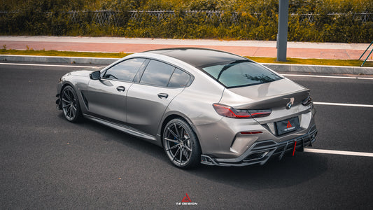 BMW 8 Series M850i 840i (With M-Package Bumper) G14 G15 G16 2018 2019 2020 2021 2022 2023 2024 with Aftermarket Parts - AE Rear Diffuser & Canards Carbon Fiber from ArmorExtend