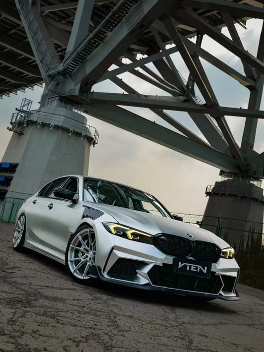 BMW 3 Series 330i M340i G20 G21 LCI 2023-ON with Aftermarket Parts - Front Bumper & Front Lip PP from VTEN