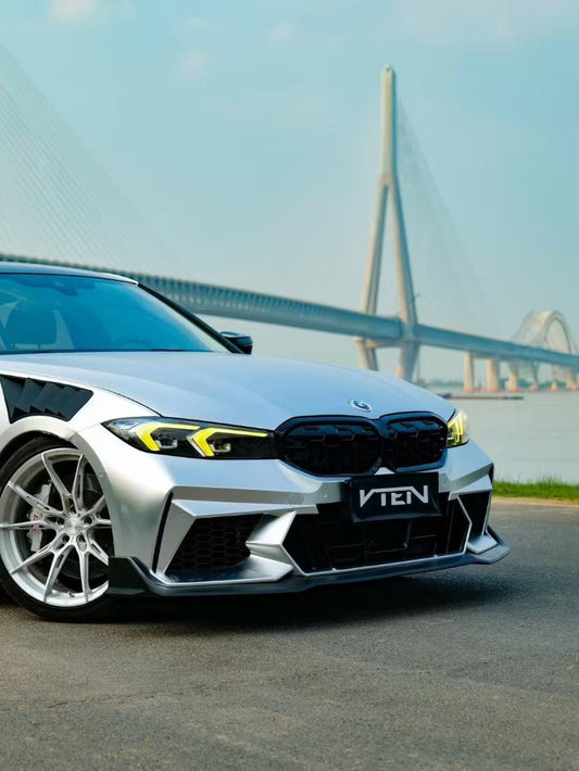 BMW 3 Series 330i M340i G20 G21 LCI 2023-ON with Aftermarket Parts - Front Bumper & Front Lip PP from VTEN