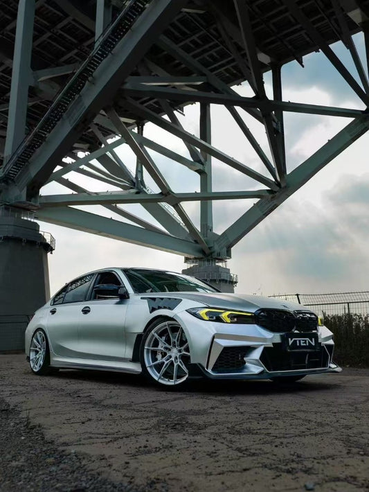 BMW 3 Series 330i M340i G20 G21 LCI 2023-ON with Aftermarket Parts - Front Bumper & Front Lip PP from VTEN