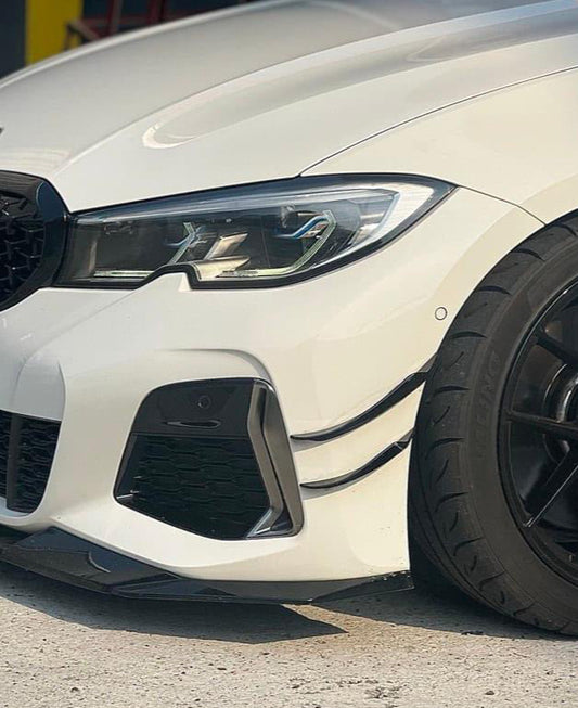 BMW 3 Series 330i (with M-package bumper, does not fit base model) M340i G20 G21 Pre-LCI 2019 2020 2021 2022 with Aftermarket Parts - Front Canards ABS from VTEN